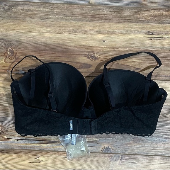 NWT Aerie Sunnie Demi Push Up Bra Black 38C Blossom Lace Trim Convertible Straps - Picture 2 of 6